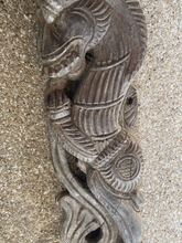 Antique wood carving wall bracket corbel Chinese Dragon lion 16 Inches